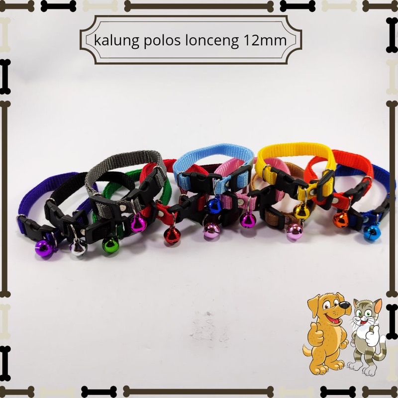 Kalung kucing polos lonceng 12mm/kalung kucing murah grosir-ecer/kalung
