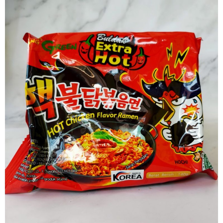 

Expire Date Februari 2026 Samyang Buldak Extra Hot 140g Hot Chicken FLlavor Ramen 140gr @ 1 Pcs