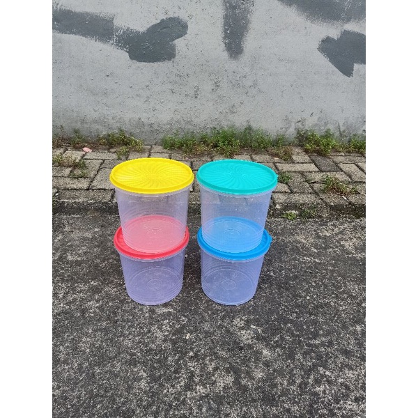 Toples Bulat Kerupuk Stoples 3 Liter Twinpan PUTIH Bening