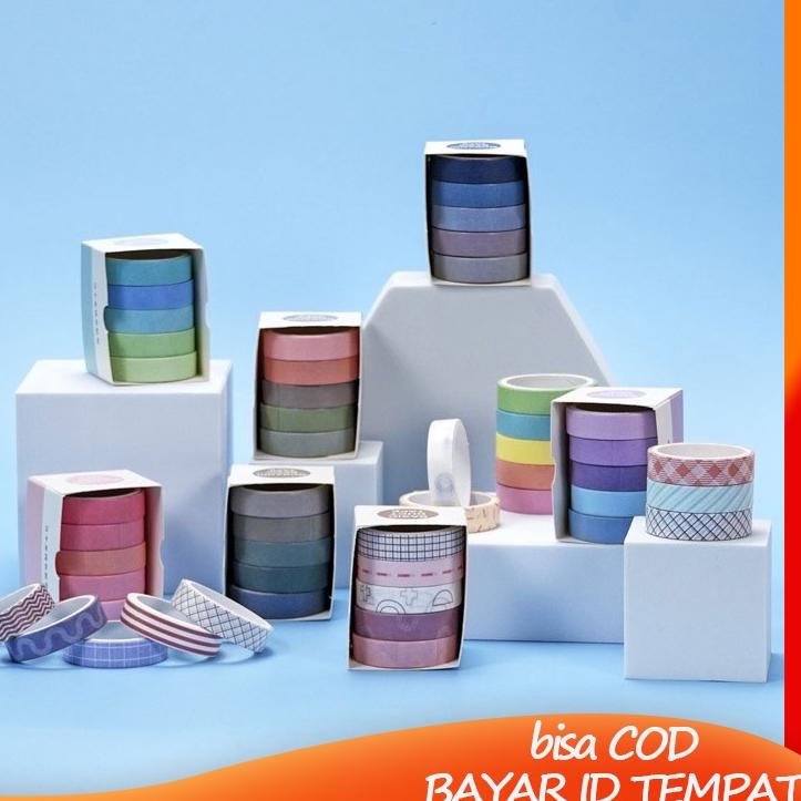 

⚡TOK SIAP 【COD】 Selotip Warna Solid Kreatif Buku Harian Scrapbooking Diy Dekorasi Washi Tape Setelan A one produck terlaris