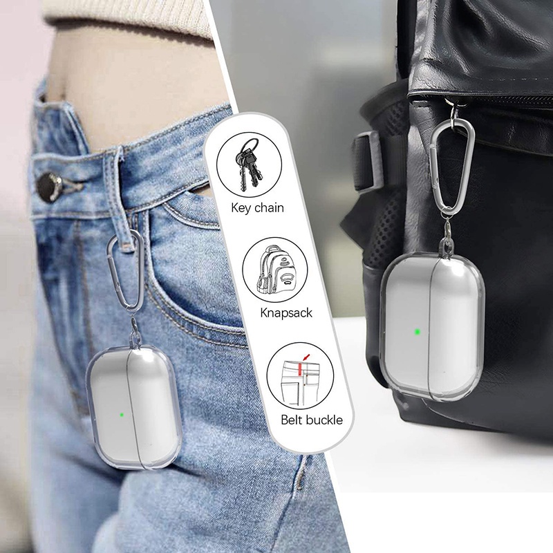 Case Pelindung Bahan Tpu Transparan Dengan Gantungan Kunci Untuk Apple Compatible for Airpods 3