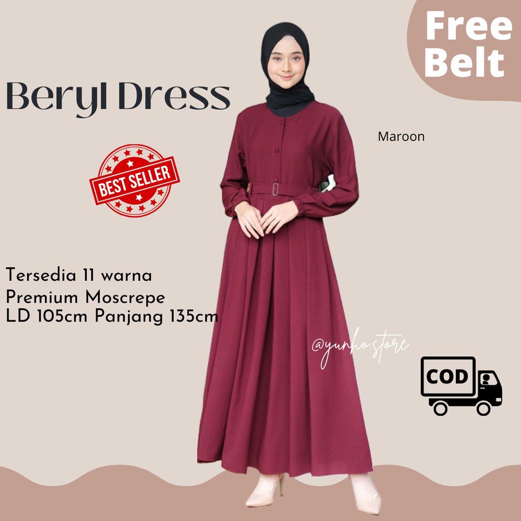 MAXI DRESS PANJANG WANITA TERBARU GAMIS REMAJA KONDANGAN MUSLIM MOSCREPE PREMIUM POLOS KOREAN STYLE