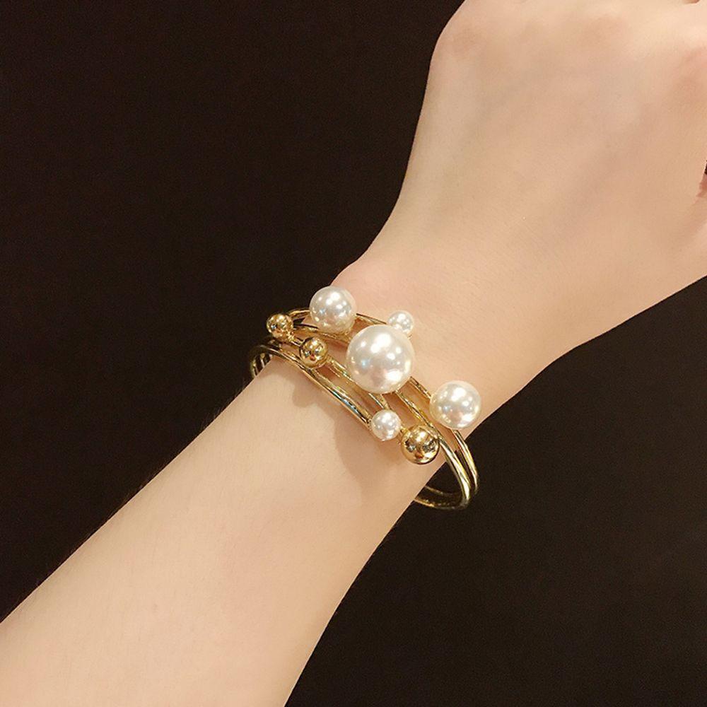 PINEAPPLE Gelang Tidak Teratur Untuk Wanita Perempuan Emas Logam Berongga Keluar Bangle Geometri Bracelet