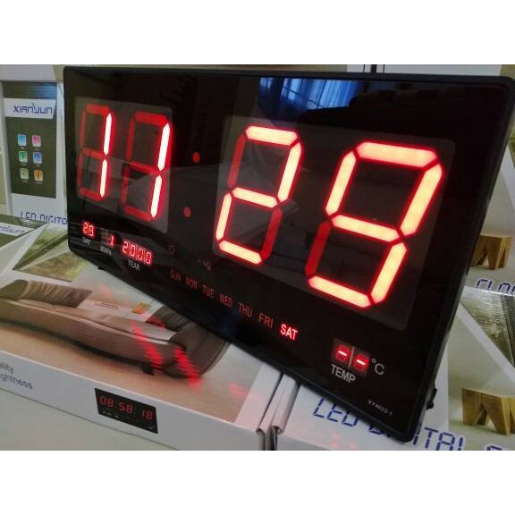 Jam Dinding Digital LED Meja LED Clock 4622-1 Merah