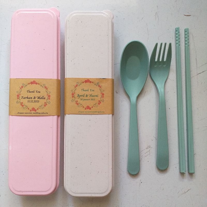 souvenir sendok garpu sumpit lokal kemas box