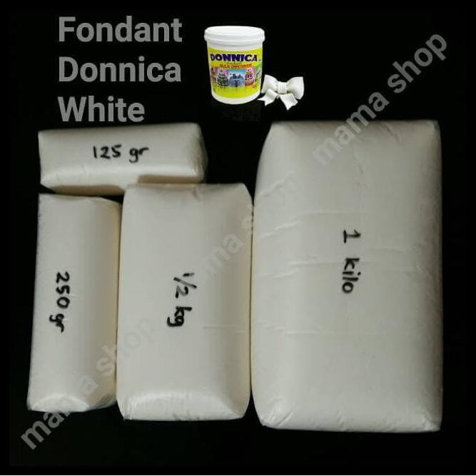 

FONDANT PUTIH MERK DONNICA REPACK 500 GRAM GULA DEKOR BAHAN HIASAN KUE