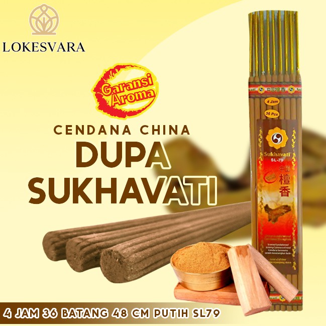 Dupa Hio Wangi Harum Sukhavati Cendana China 4 Jam 36 Batang 48cm