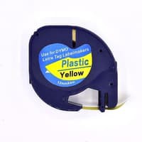 Dymo Letratag Label Tape Yellow Plastic 12mm