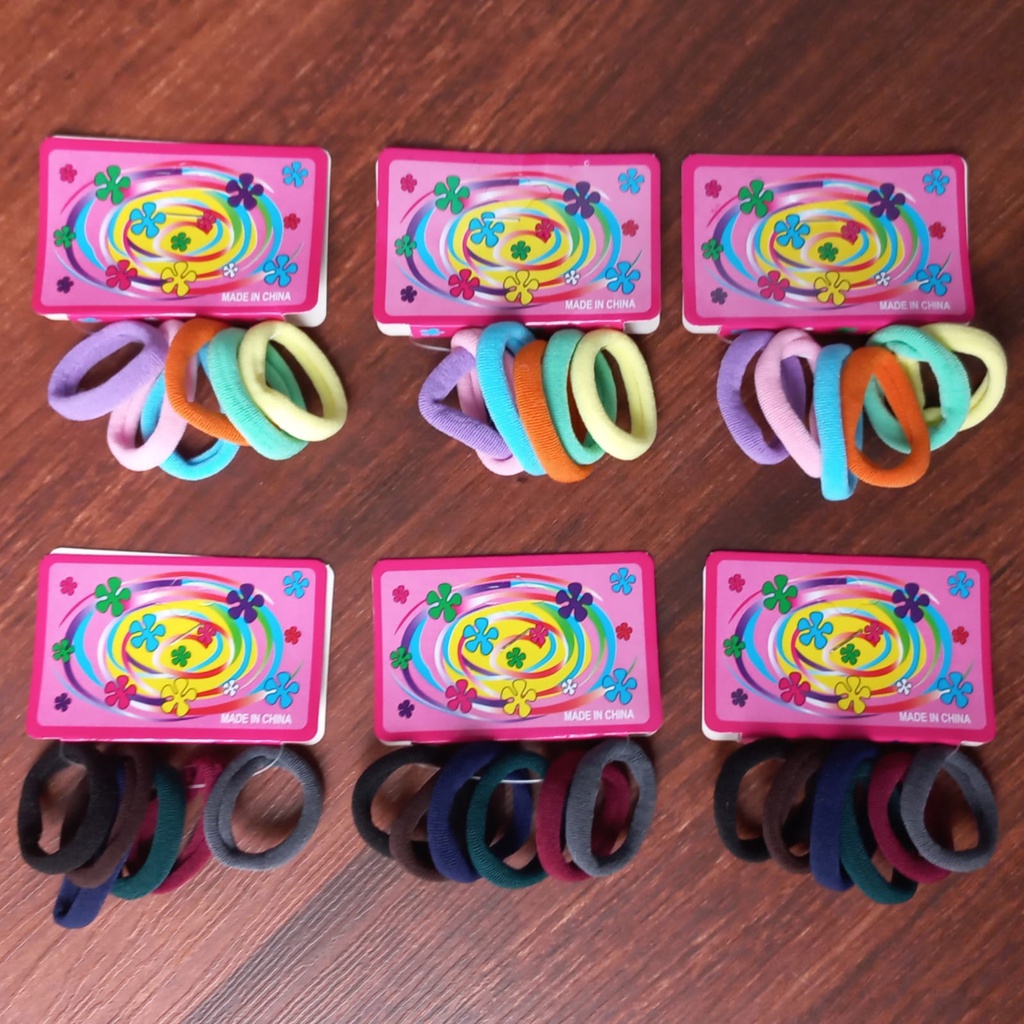 (COD) Ikat Rambut Donat 6pcs - Tali Rambut Wanita Karet - Aksesoris Rambut Wanita-1