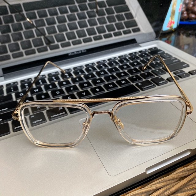 kacamata frame emas kotak besar transparan minus baca retro jadul dulu jaman edith iron man starj
