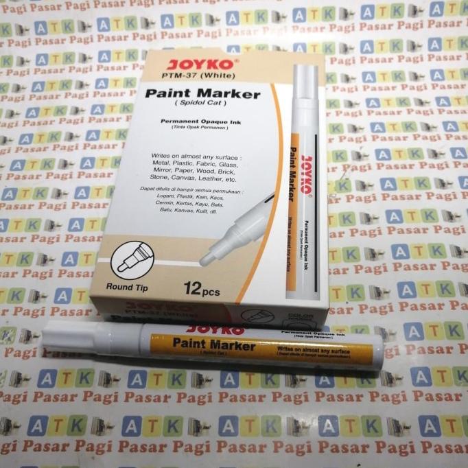 

Office & Stationery | Alat Tulis | Paint Marker Spidol Cat Permanen Joyko Ptm-41 Putih White 1 Box 12 Pcs | Best Seller
