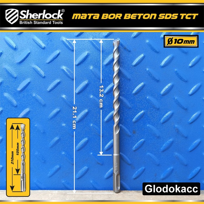 Mata Bor Beton SDS Material TCT / Sherlock Panjang 210 mm x Diameter 10 mm