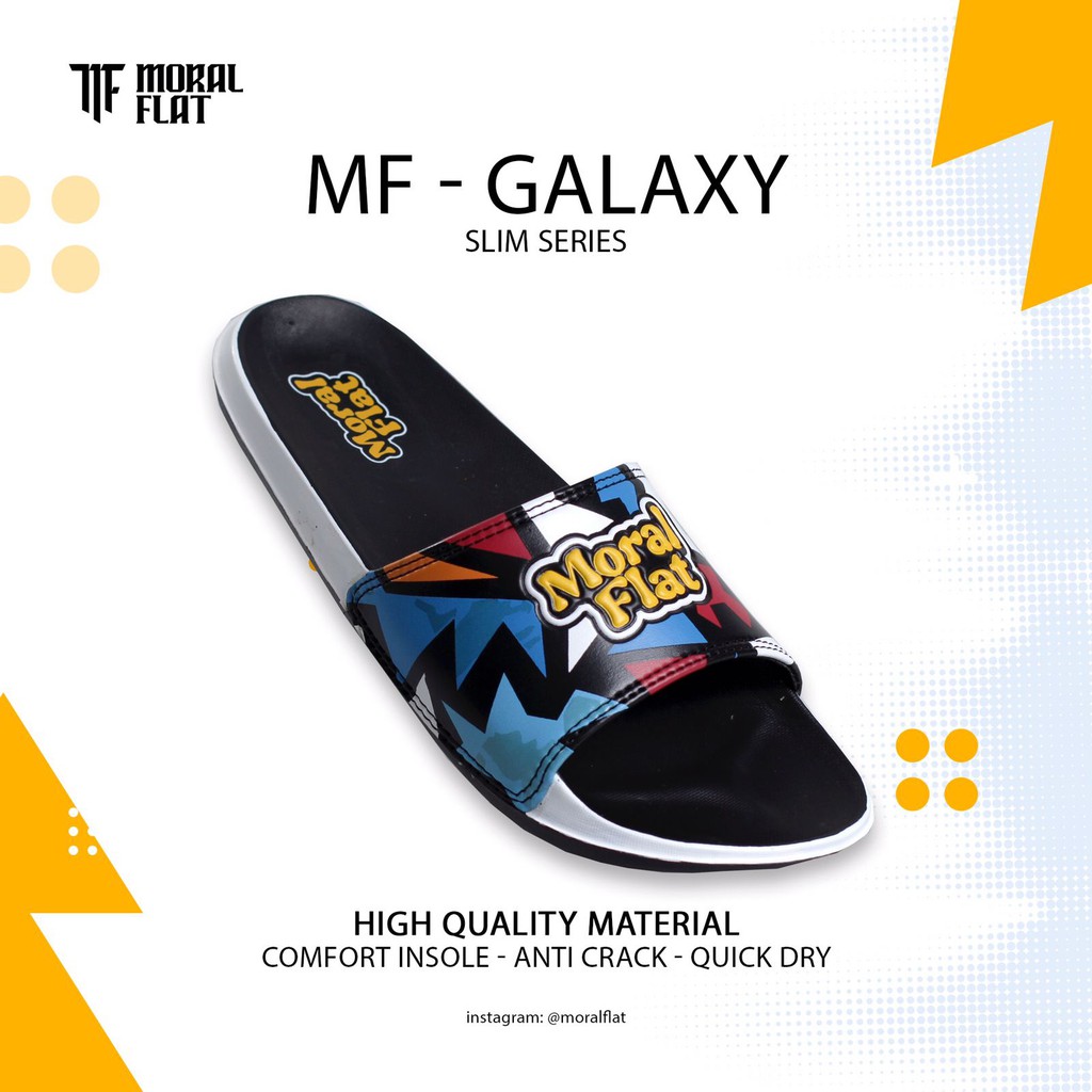 Moral Flat Sandal Slop Casual-Galaxy Series-Full Color Slide White-1