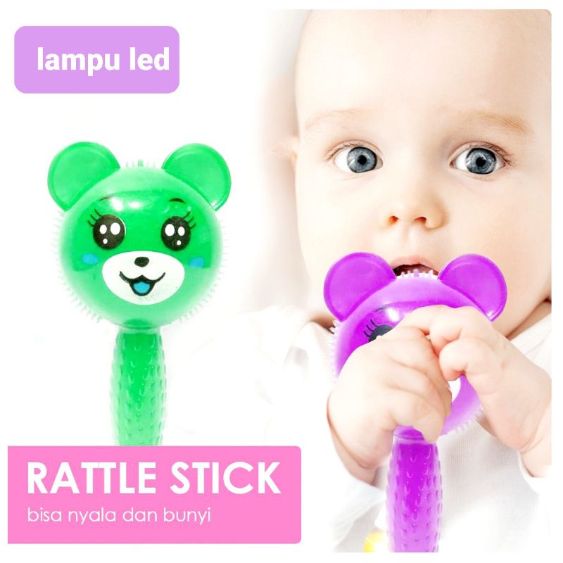 Mainan Anak Balita Music Stick rattle Nyala dan bunyi Kerincingan Bunyi Toet toet