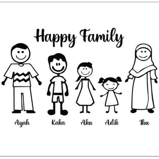 Stiker Happy Family cutting sticker