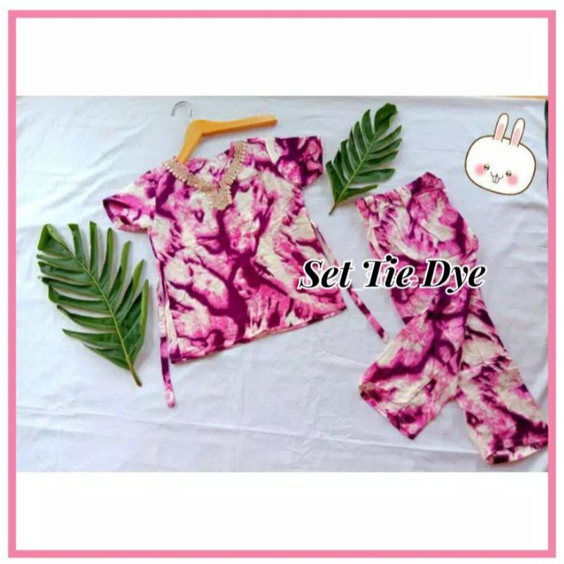 setelan anak arab tie dye 2-6 tahun celana panjang / setelan arabian anak / setelan tie dye renda