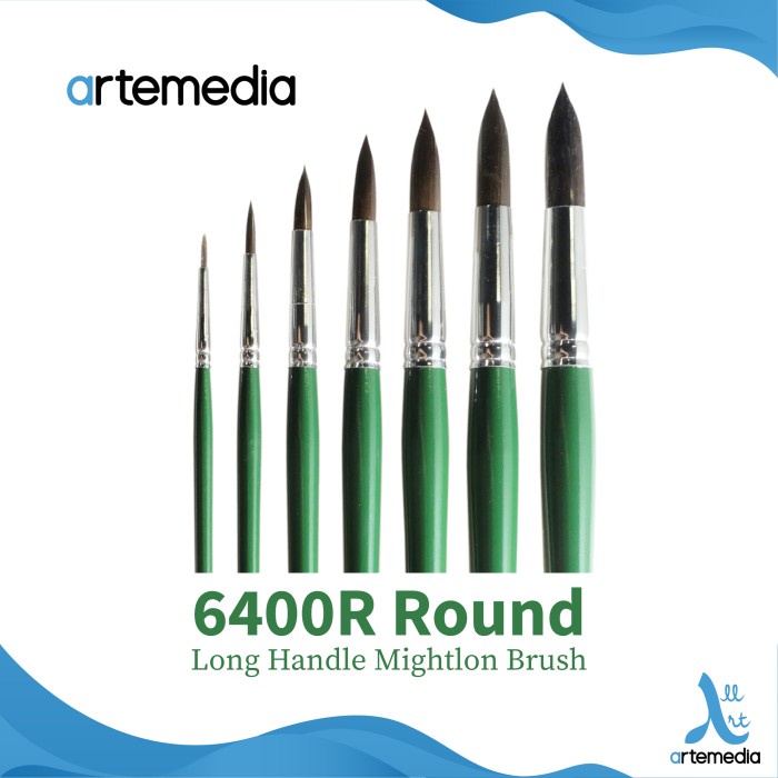

Artemedia 6400R Round Mightlon Brush Long Handle Kuas Lukis