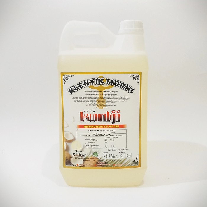 

Minyak Klentik Alami Kuntji 5 Liter / Minyak Kelapa Murni 5000ml Terlaris