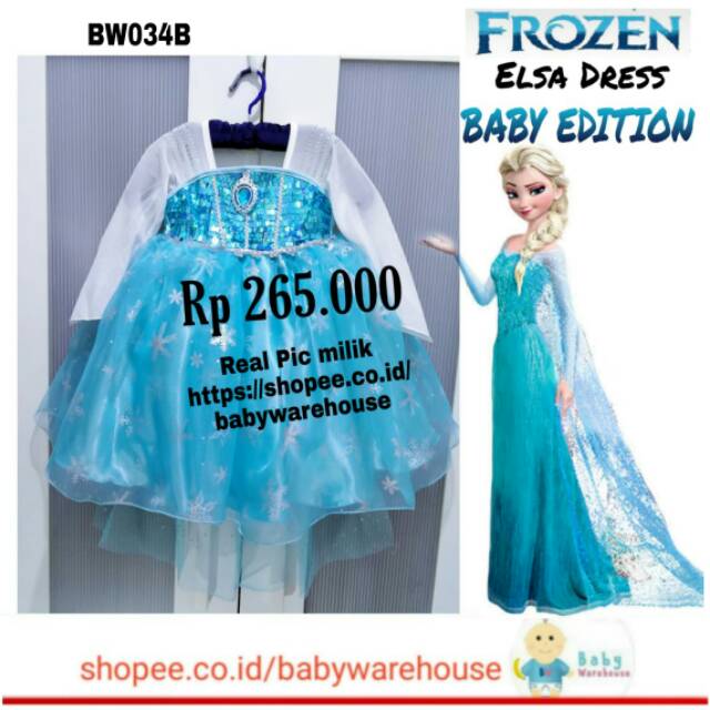 Baju BW034B frozen elsa baby dress