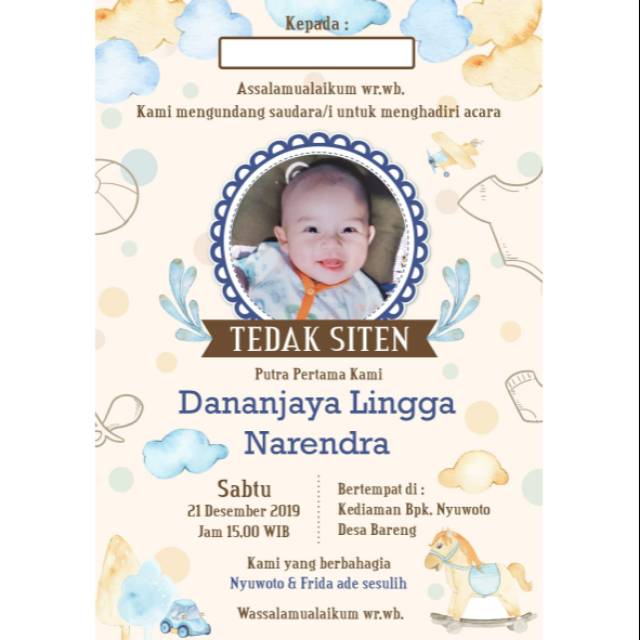 Undangan Tedak Siten Sketsa