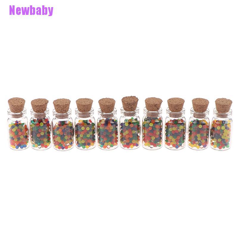 (Newbaby) 10pcs / Set Mainan Miniatur Toples Kaca Bahan Resin Skala 1: 12 Untuk Aksesoris Rumah Boneka