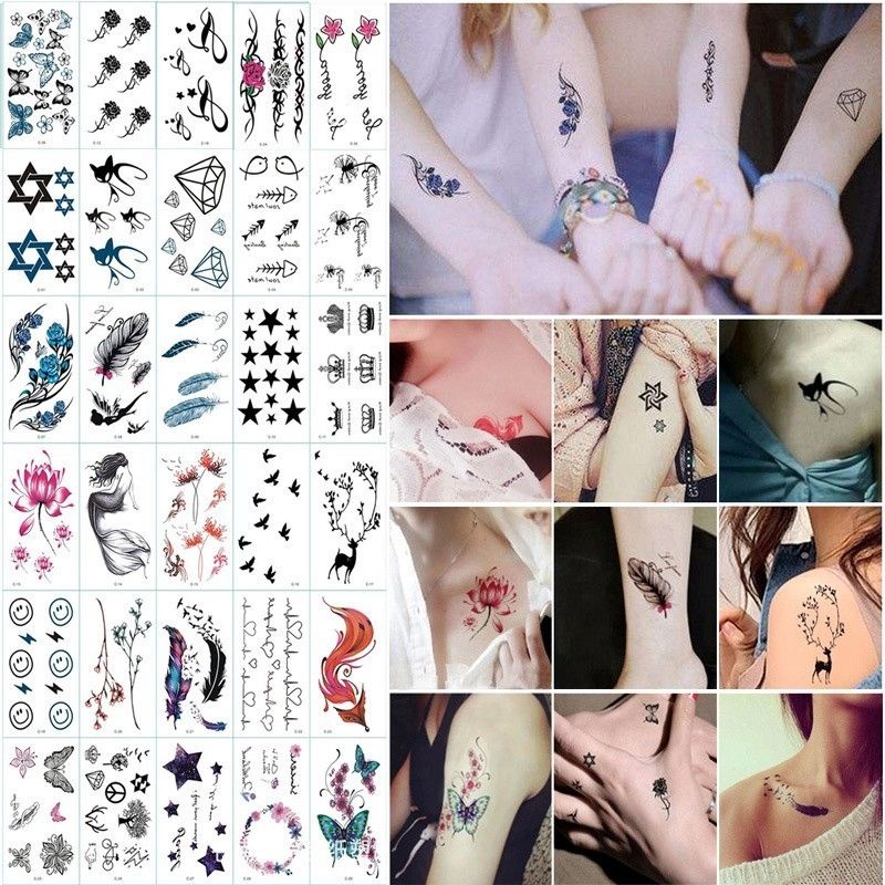 RANDOM 1pc Tato temporary tato sementara tatto badan sticker badan tatto air sticker air tattoo