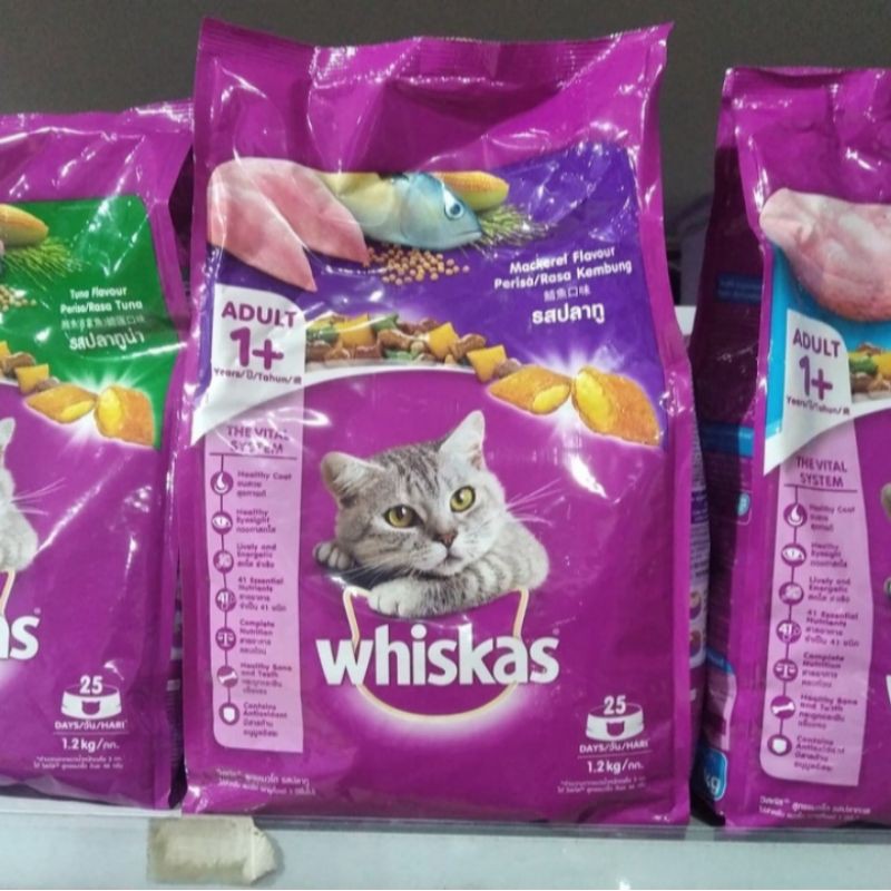 makanan kucing whiskas makarel 1,2 kg freshpack