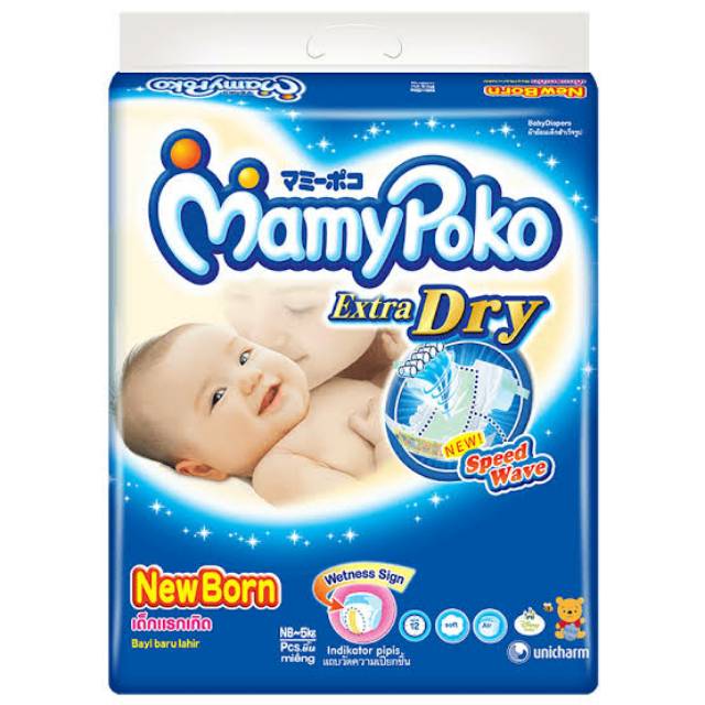 MamyPoko ExtraSoft Extradry New Born NB52 Pampers Perekat Murah