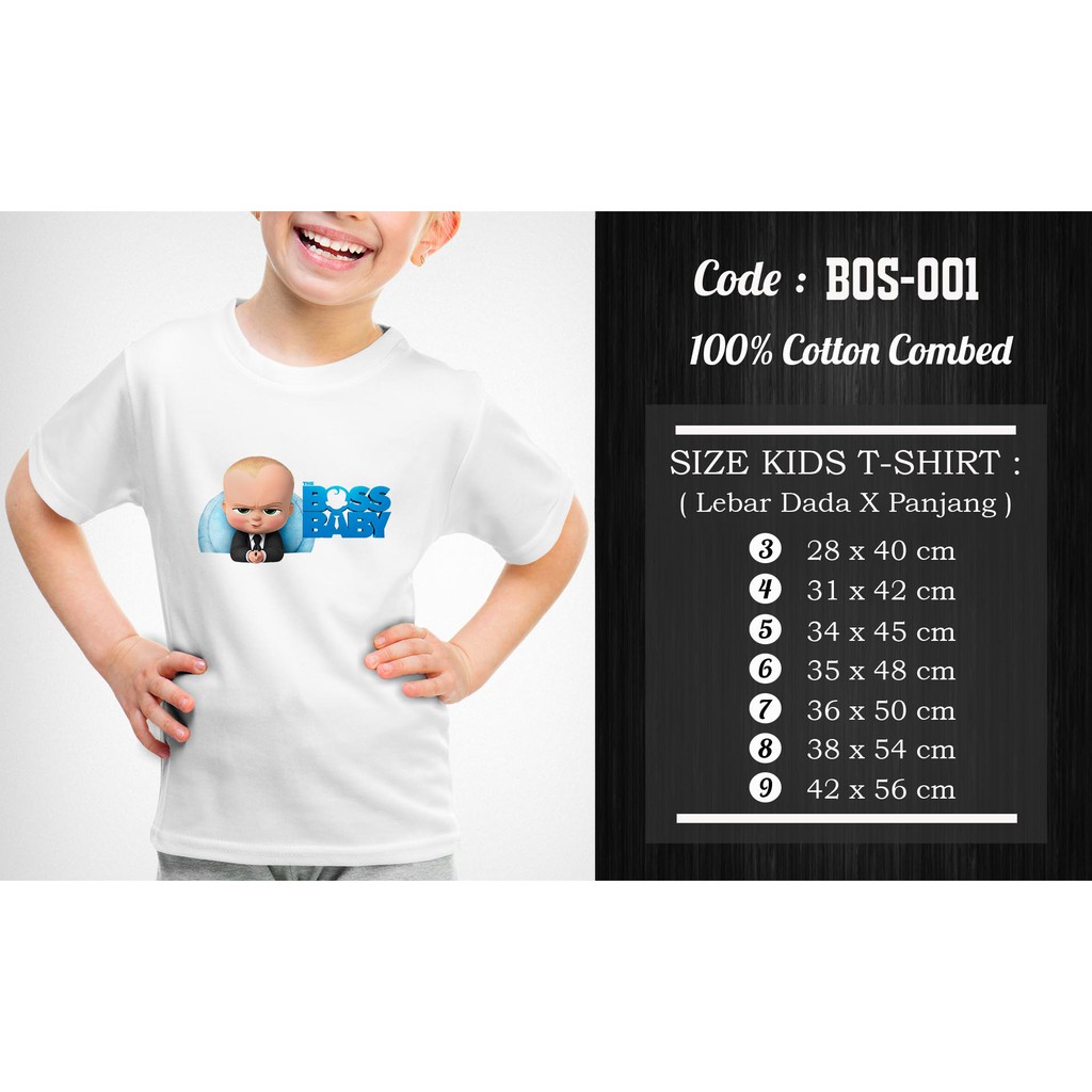 [FREE NAMA !!] Kaos Anak &amp; Family Boss Baby 100% COTTON PREMIUM