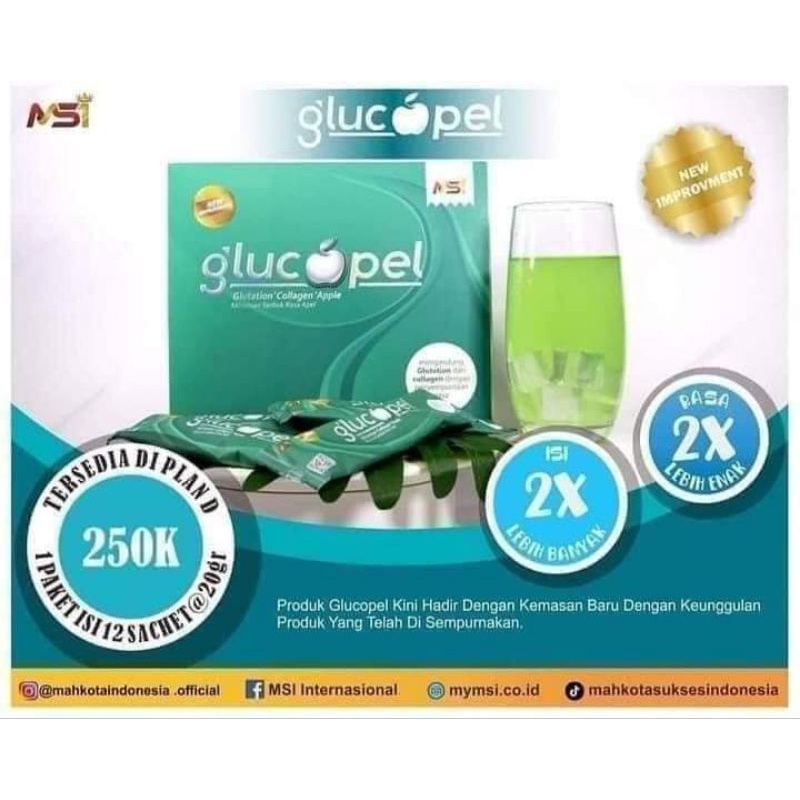 

1 BOX GLUCOPEL MINUMAN SERBUK PENCERAH KULIT ORIGINAL 100%