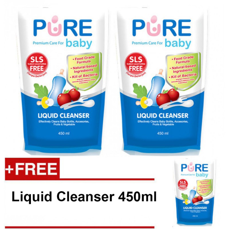 Pure Baby Liquid Cleanser Refill 450ml - Buy 2 Get 3