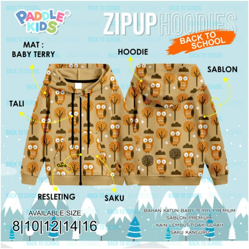 Jaket Anak Paddle Kids/Mantel Anak/Jaket Hodie Anak Paddle Kid/Jaket Paddle Kids