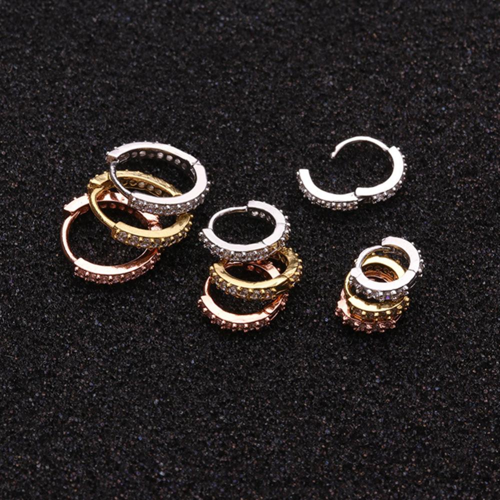 Timekey Anting Bulat Bahan Titanium Steel Alloy Warna Emas Untuk Wanita A1K1