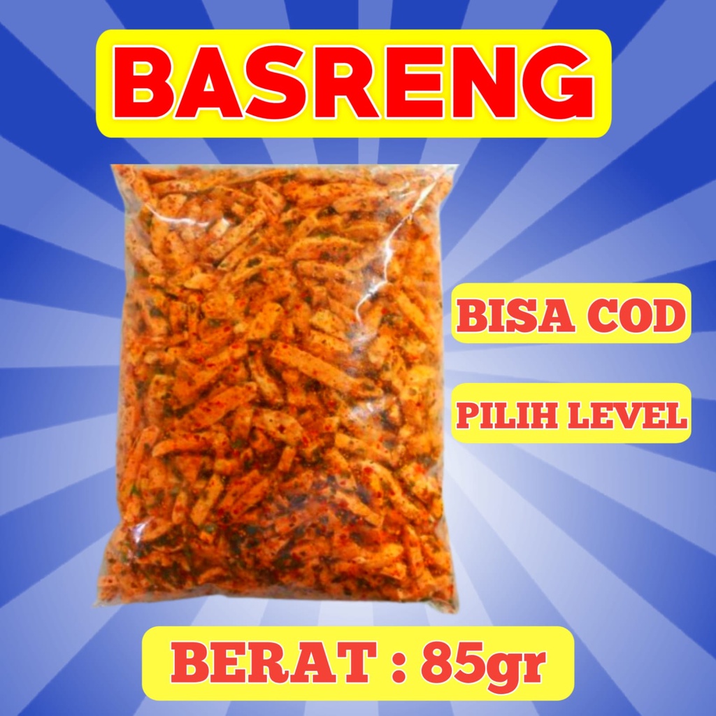 Basreng Viral Bakso Goreng Cemilan Pedas Daun Jeruk-85 GRAM
