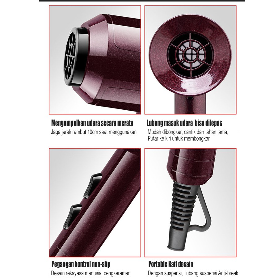 Hair dryer 8030 Pengering Rambut 750 Watt