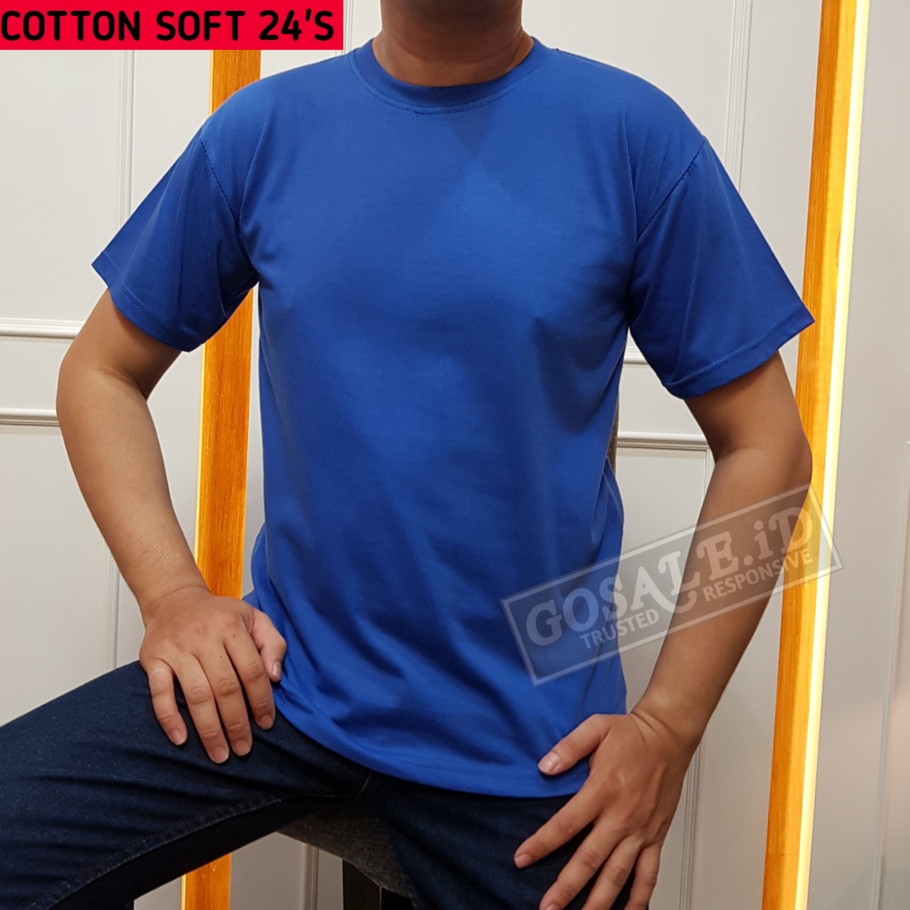 KAOS OBLONG COTTON SOFT 24'S BIRU BENHUR (BIRU ELECTRIK) LENGAN PENDEK