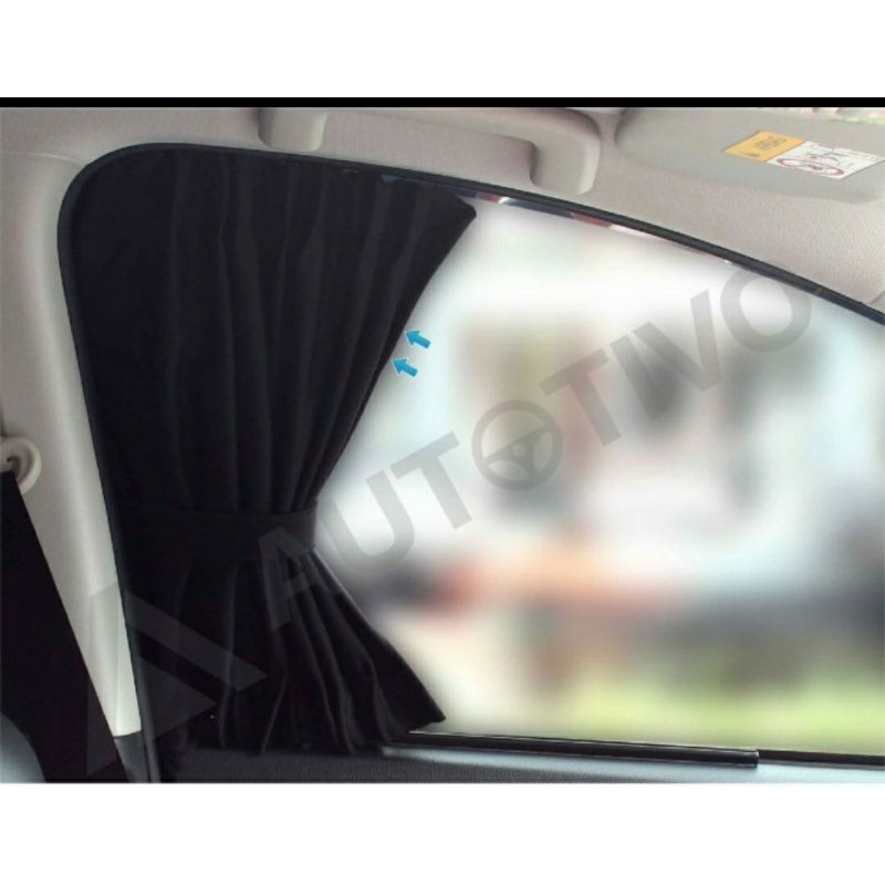 hordeng / gordeng / tirai mobil daihatsu ayla warna hitam / black