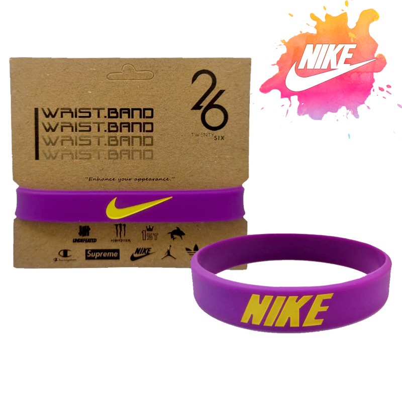 GELANG TANGAN PRIA - GELANG KARET ORI NIKE PURPLE