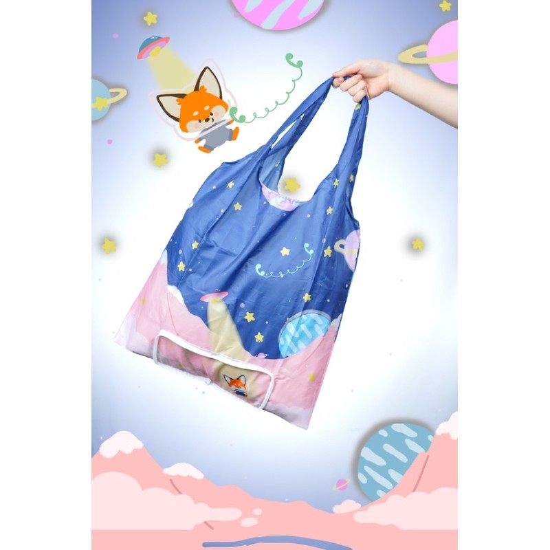 NOTTE - Shopping Bag Foxy Navy Space Themed | Tas Lipat | Shopping Bag