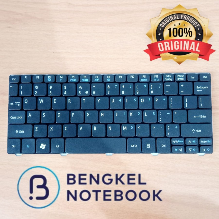 Keyboard Laptop Acer Aspire One AO532H AO532 532H AO522H AO522 522H NAV50 D255 D260 D257 D270 PAV70 PAV80 NAV70 HAPPY2 N57 Hitam