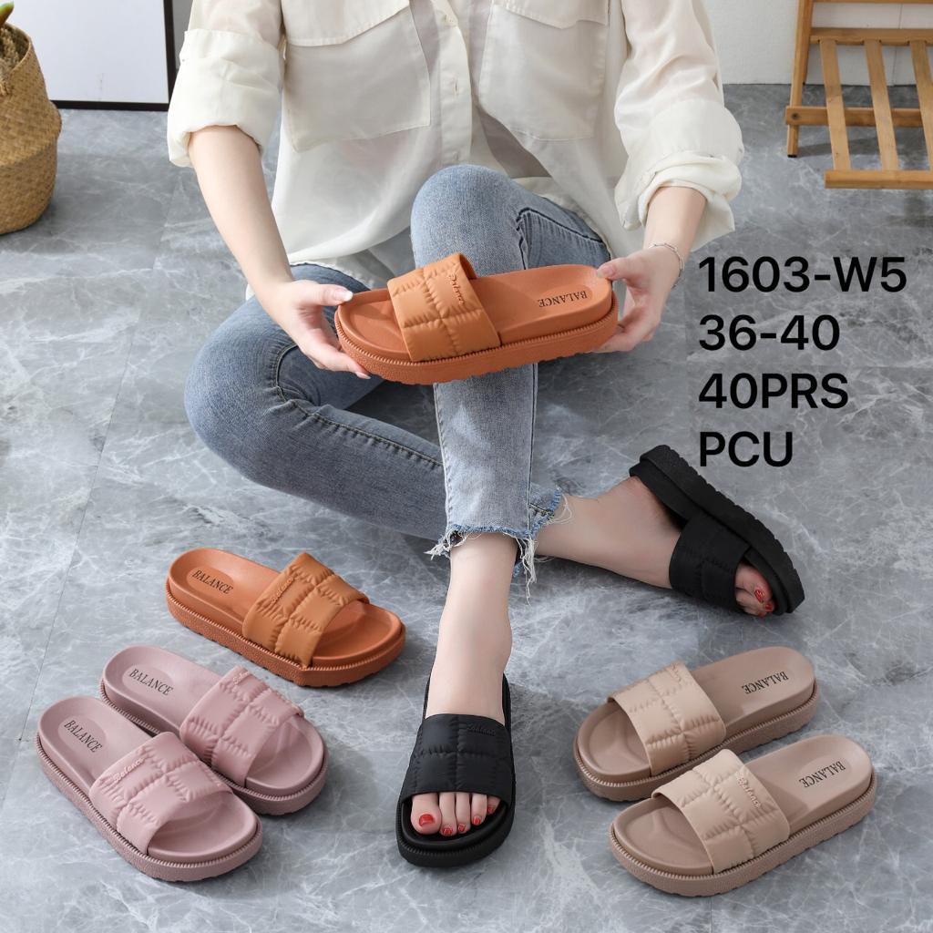 Sandal wedges wanita sandal karet terbaru ori produk import Balance 1603-W5
