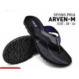 (SANDAL CARVIL) Carvil Arven Black Navy Size 39-43 / Sandal Casual Pria Dewasa/carvil jepit