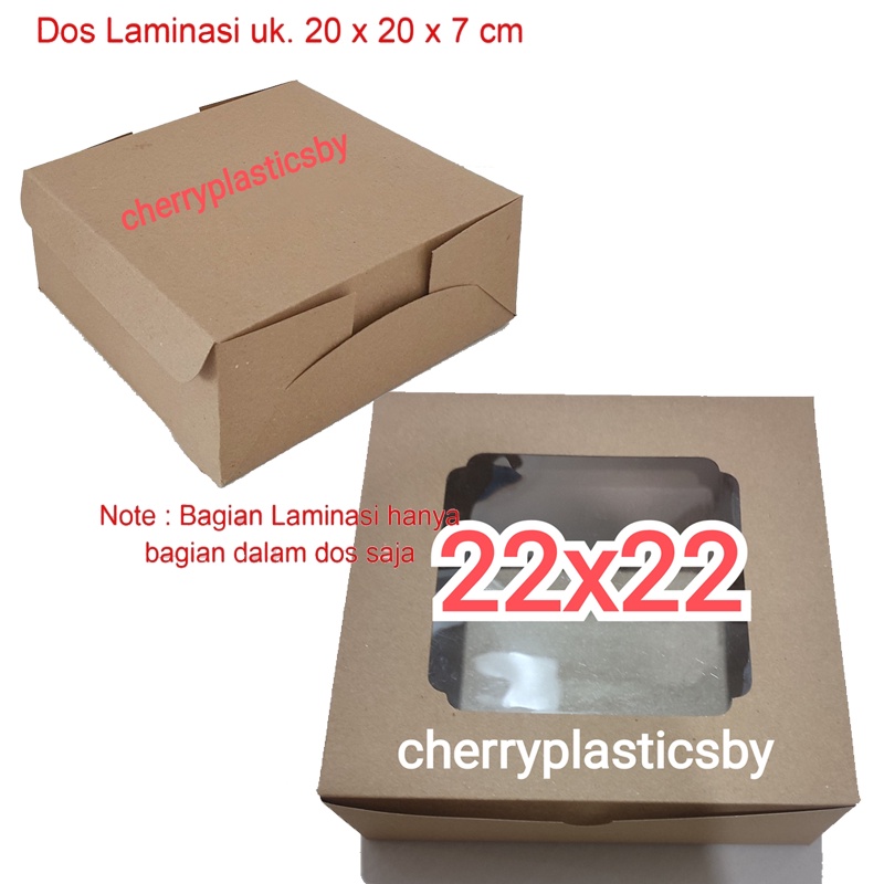 box craft alas 20x20 / 22x22 WINDOW dus kertas coklat LAMINASI box kraft