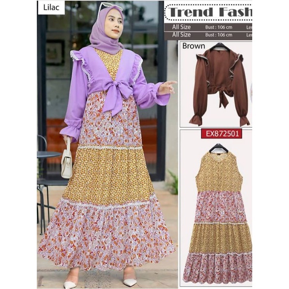 Gamis kutung 2in1 rompi By Extu