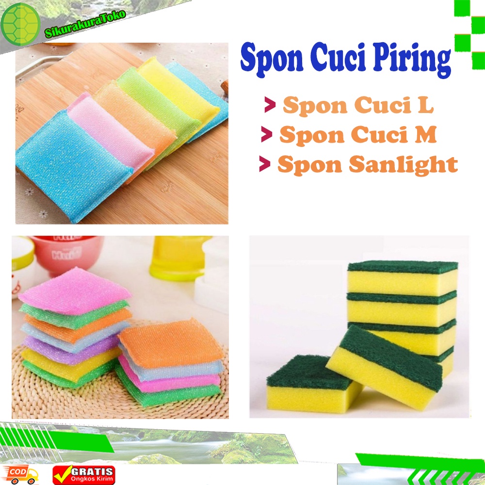 (SKR) 40 gr Spon Sponge Cuci Piring Warna Warni Model Bantal