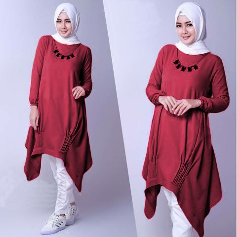 [Tunik Mozza varian warna SW] tunik wanita jersey MERAH/BIRU/PINKFANTA/SOFTPINK/MARON/UNGU/HIJAU