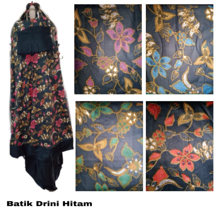 (PROMO) Mukena Rayon Super Ecer Grosir Ukuran Jumbo MUKENA MURAH Adem - B Drini Hitam