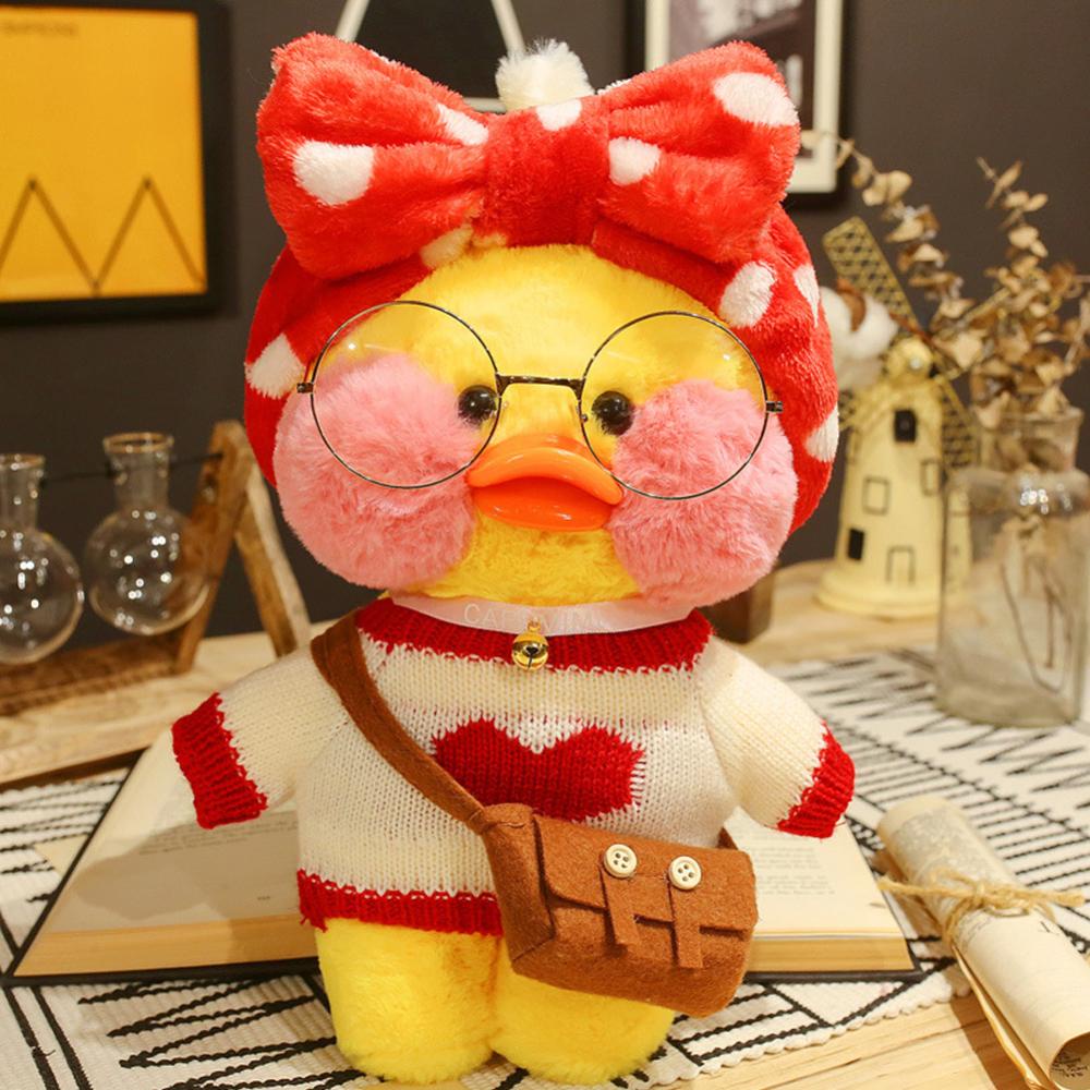 Timekey Mainan Boneka Stuffed Plush Bebek LaLafanfan 30cm Untuk Hadiah Natalulang Tahun Anak B1I4