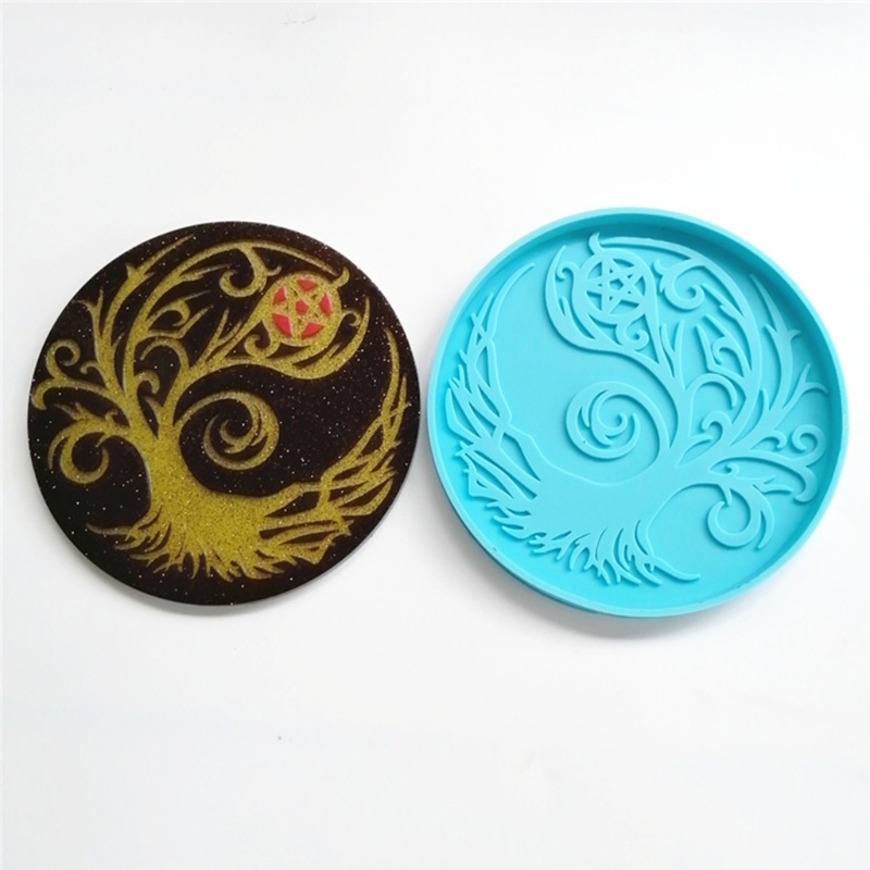 SIY  Magic Tree Coaster Epoxy Resin Mold Cup Mat Casting Silicone Mould DIY Crafts Home Decoration Ornaments Making Tool