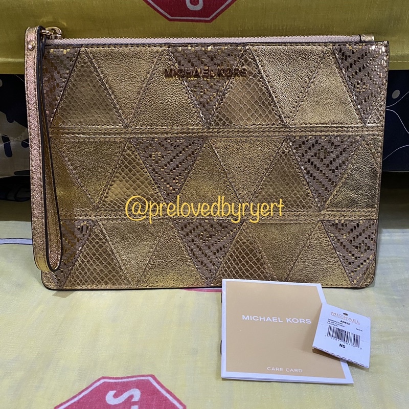 Michael kors gold authentic clutch